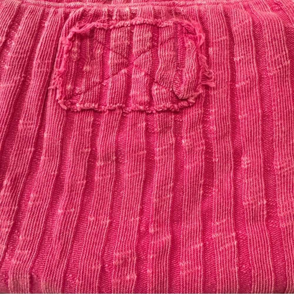 Free People NEW Vibrant Pink Knit Top NWT off shoulder crop sweater blouse - Picture 5 of 5